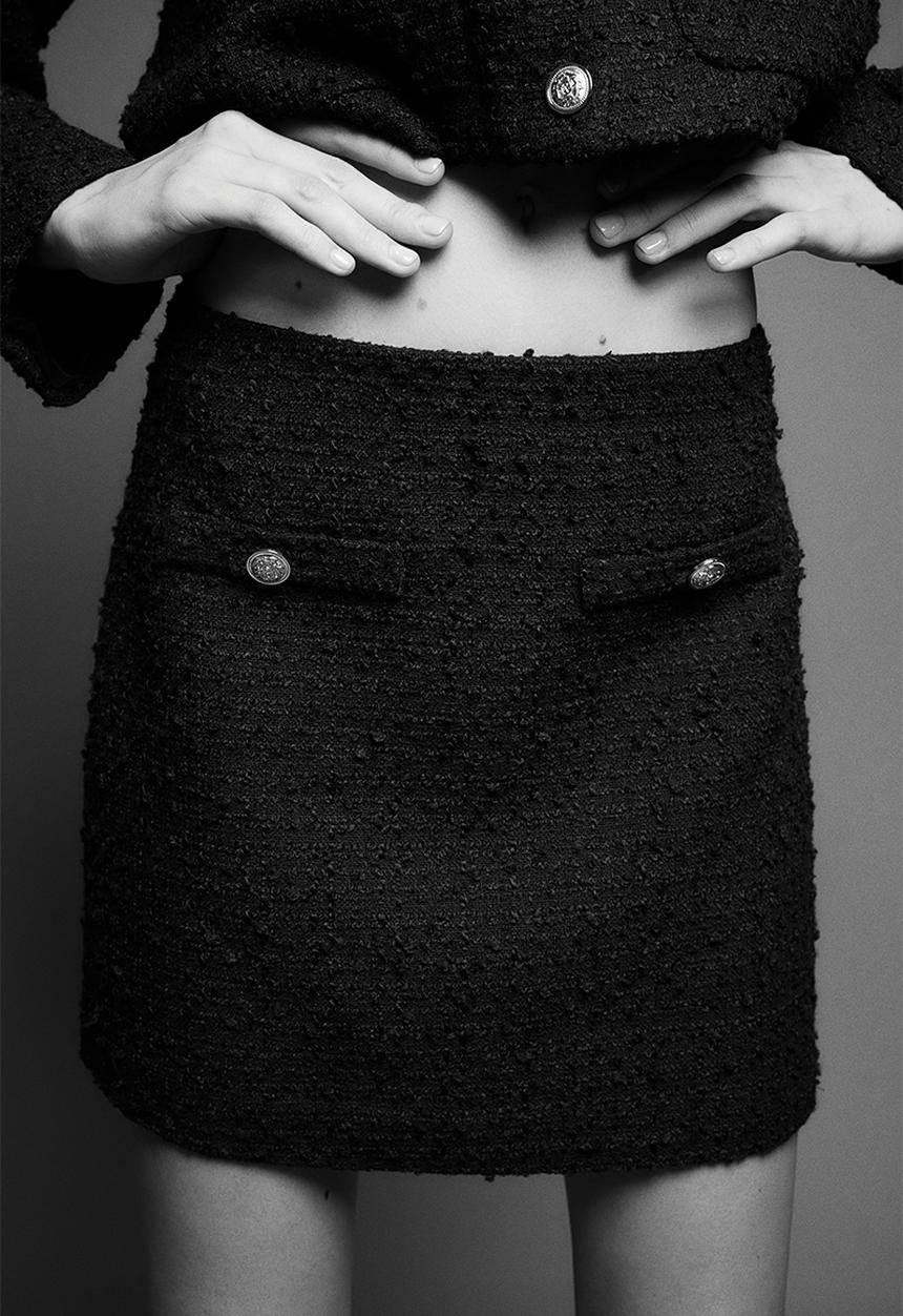 H&M - Bouclé mini skirt - black