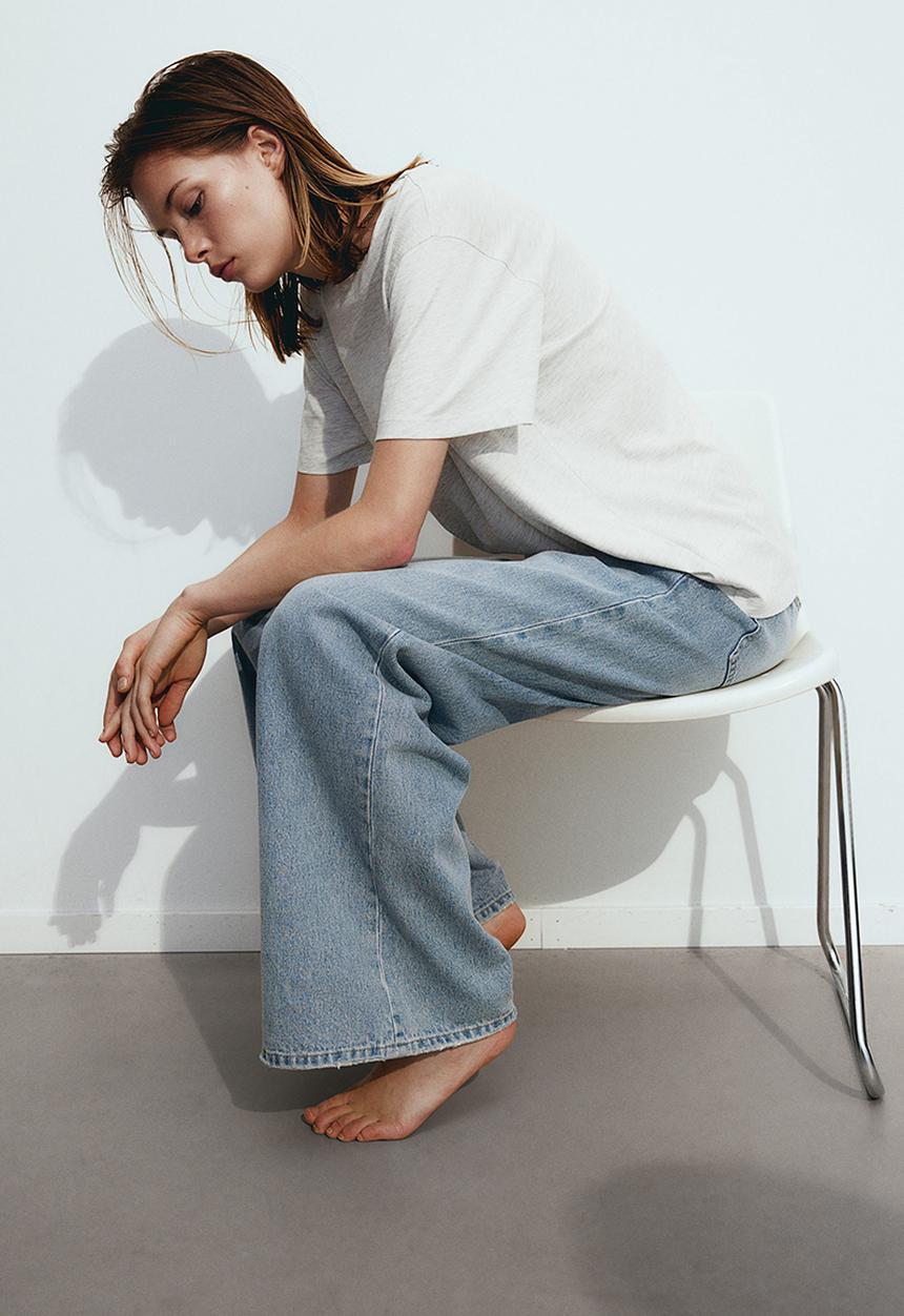 H&M - Cotton t-shirt - light grey marl