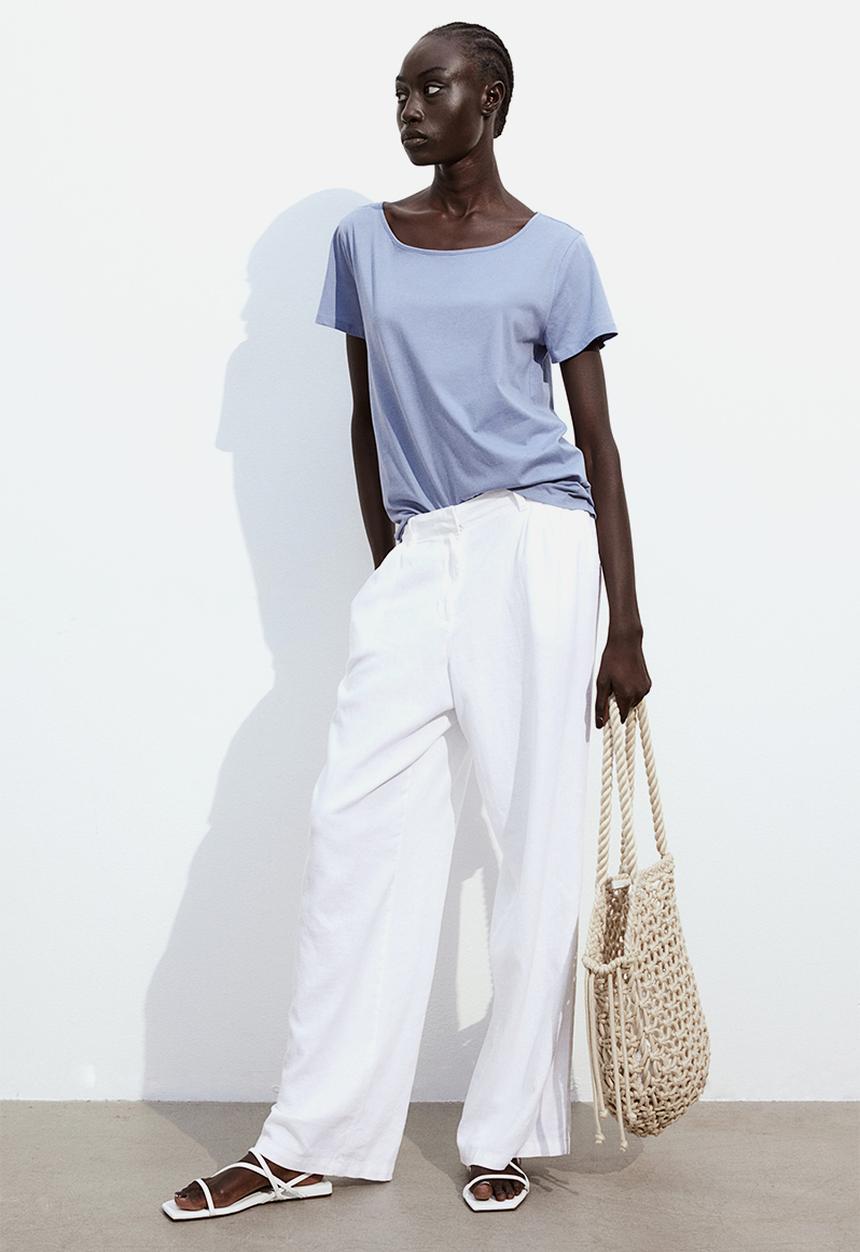 H&M - Cotton t-shirt - dusty blue