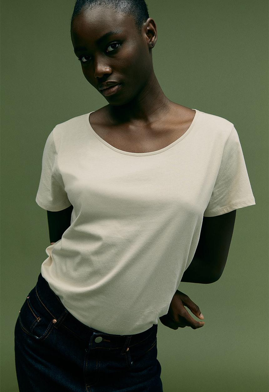 H&M - Cotton t-shirt - light beige