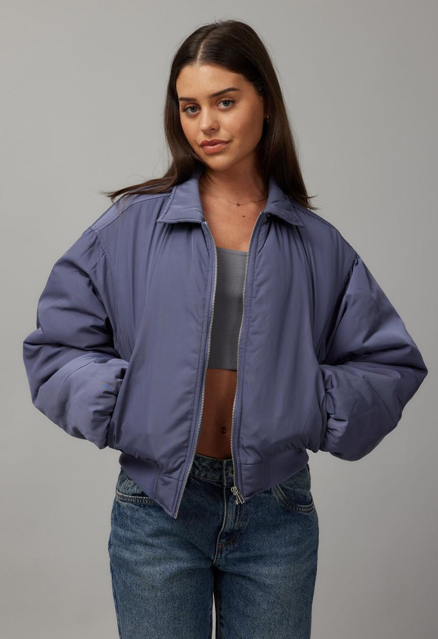 Factorie - Issy Crop Utility Bomber-Stormy