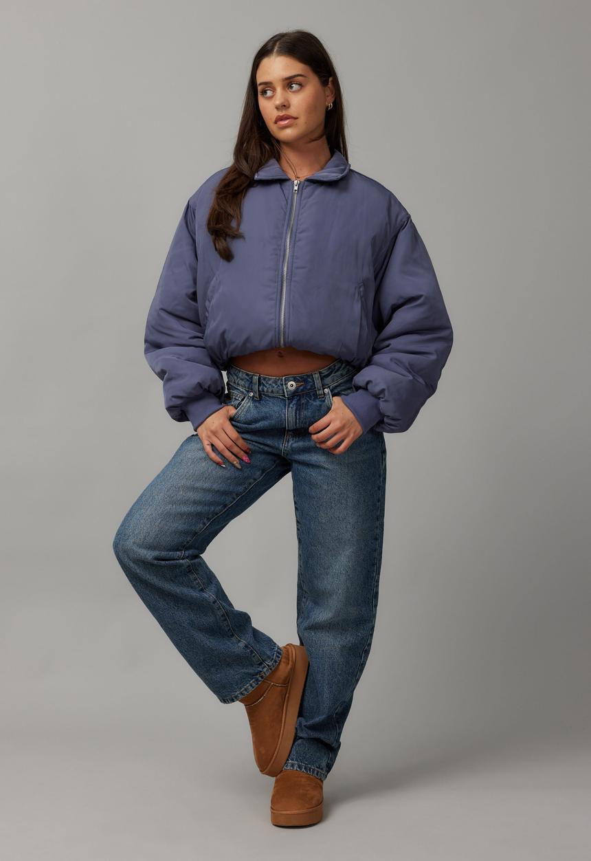 Factorie - Issy Crop Utility Bomber-Stormy