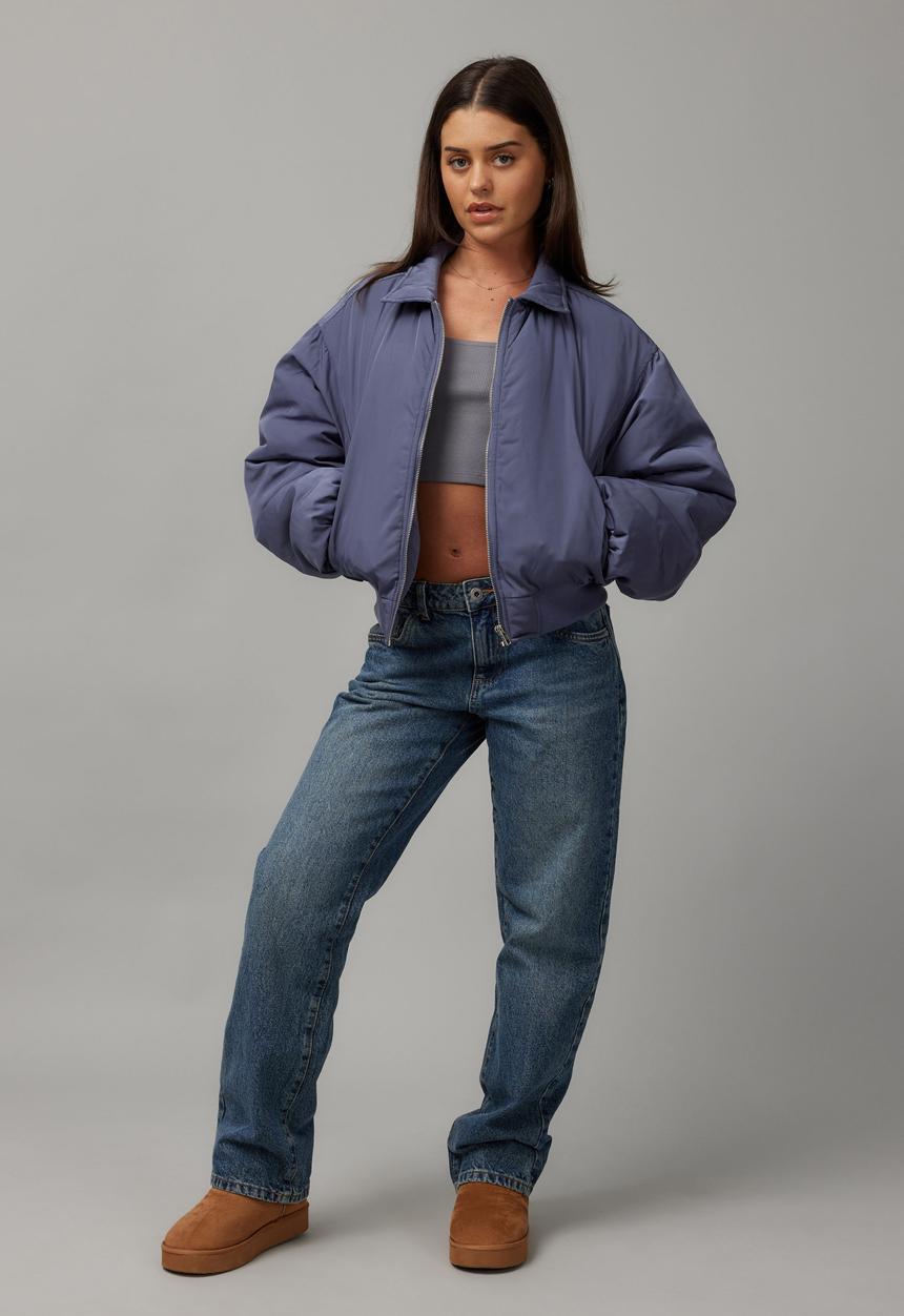 Factorie - Issy Crop Utility Bomber-Stormy