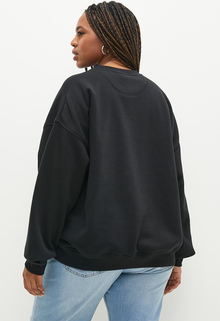 Cotton On - Plus Classic Crew Sweatshirt - Black