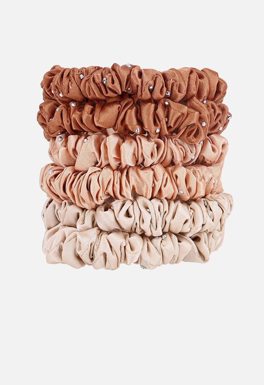 W7 Cosmetics - Silky Knots Bauble 6PC Diamante Scrunchies Set