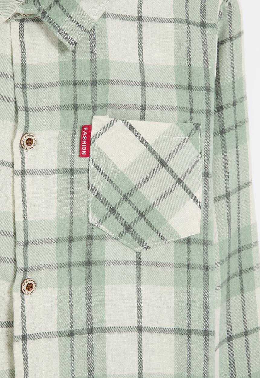 Pop Candy - Plaid shirt - green