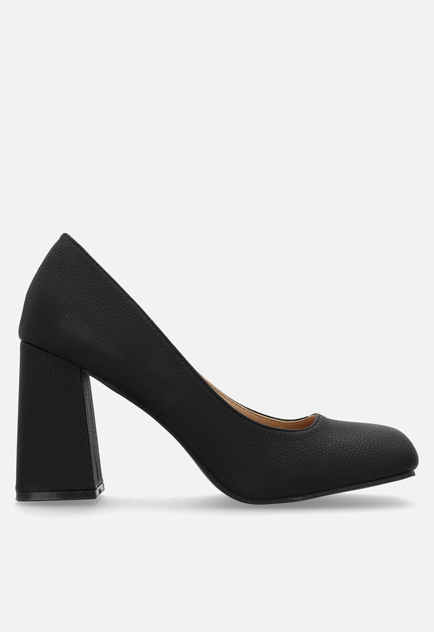 Footwork - Glerie block heel court - black