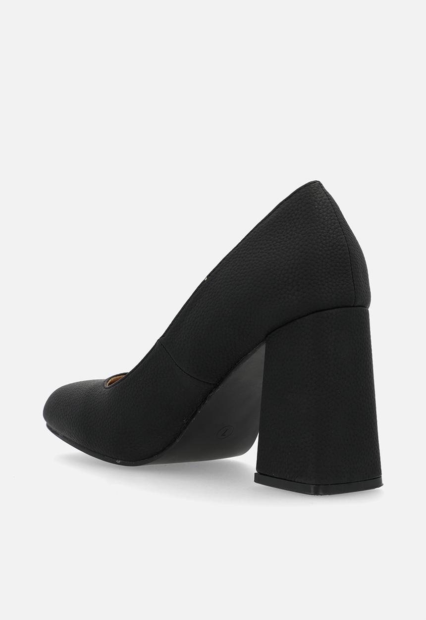 Footwork - Glerie block heel court - black
