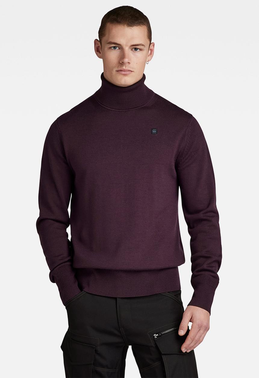 G-STAR - Premium core turtle knit Washable merino knit - lt maze