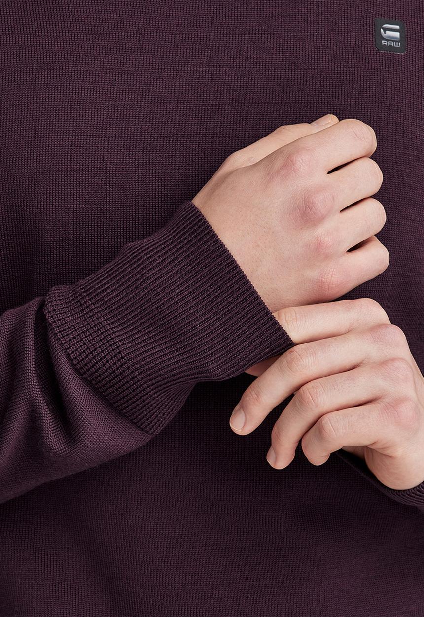 G-STAR - Premium core turtle knit Washable merino knit - lt maze