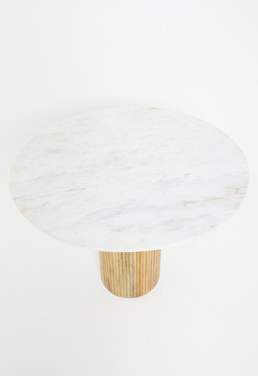 Sixth Floor - Delia marble & wood dining table-Natural