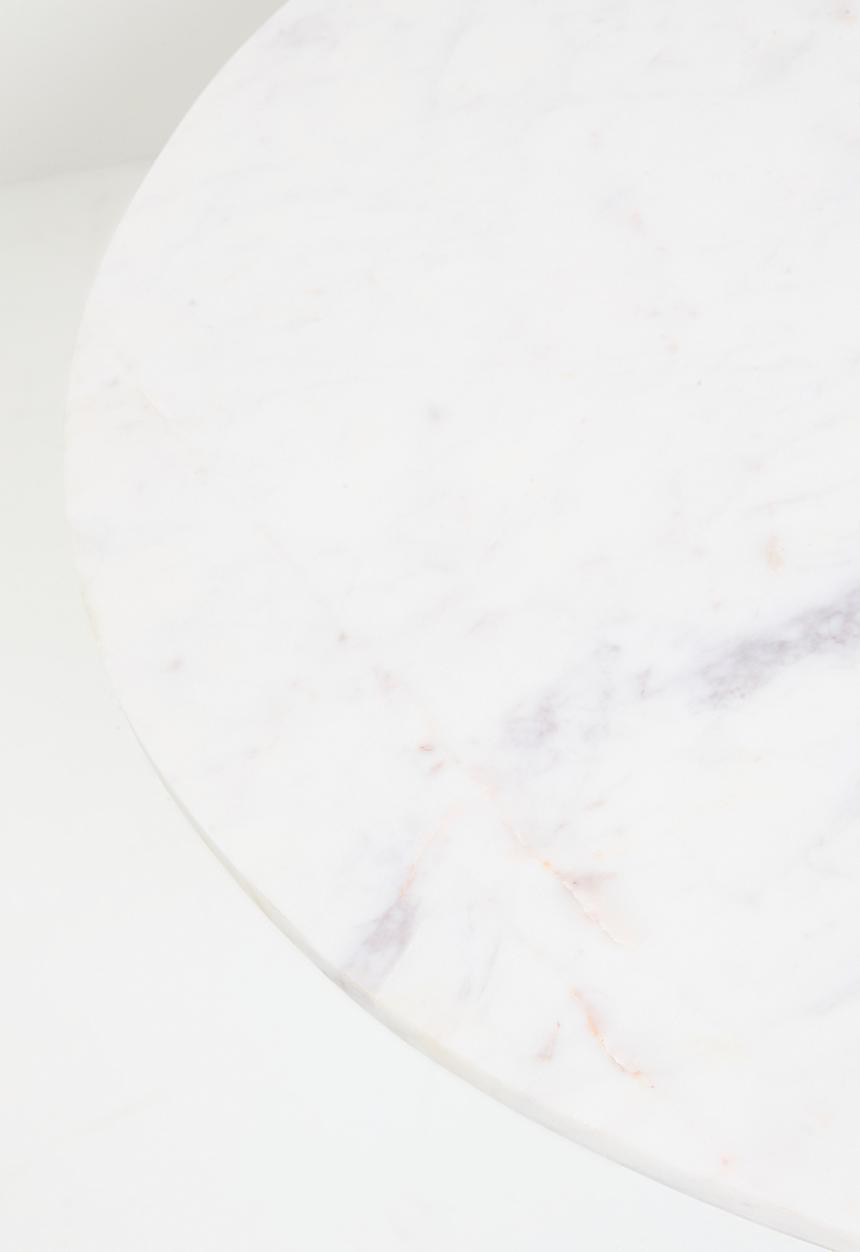 Sixth Floor - Maya marble & wood coffee table-white