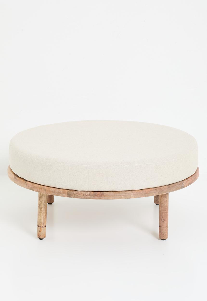 Sixth Floor - Ellaria wooden upholstered ottoman-natural