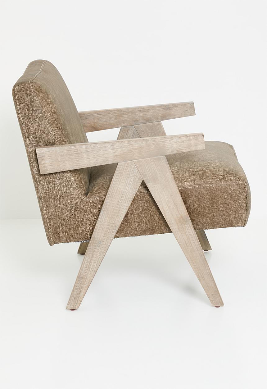 Sixth Floor - Corby genuine leather armchair - stone