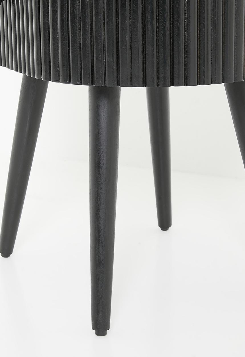 Sixth Floor - Grant marble & wood bedside table - black