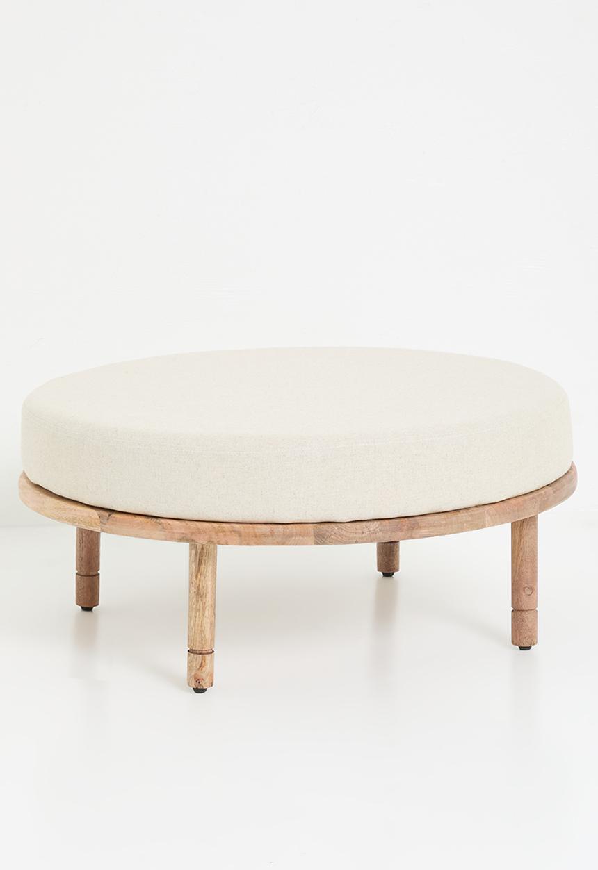 Sixth Floor - Ellaria wooden upholstered ottoman-natural