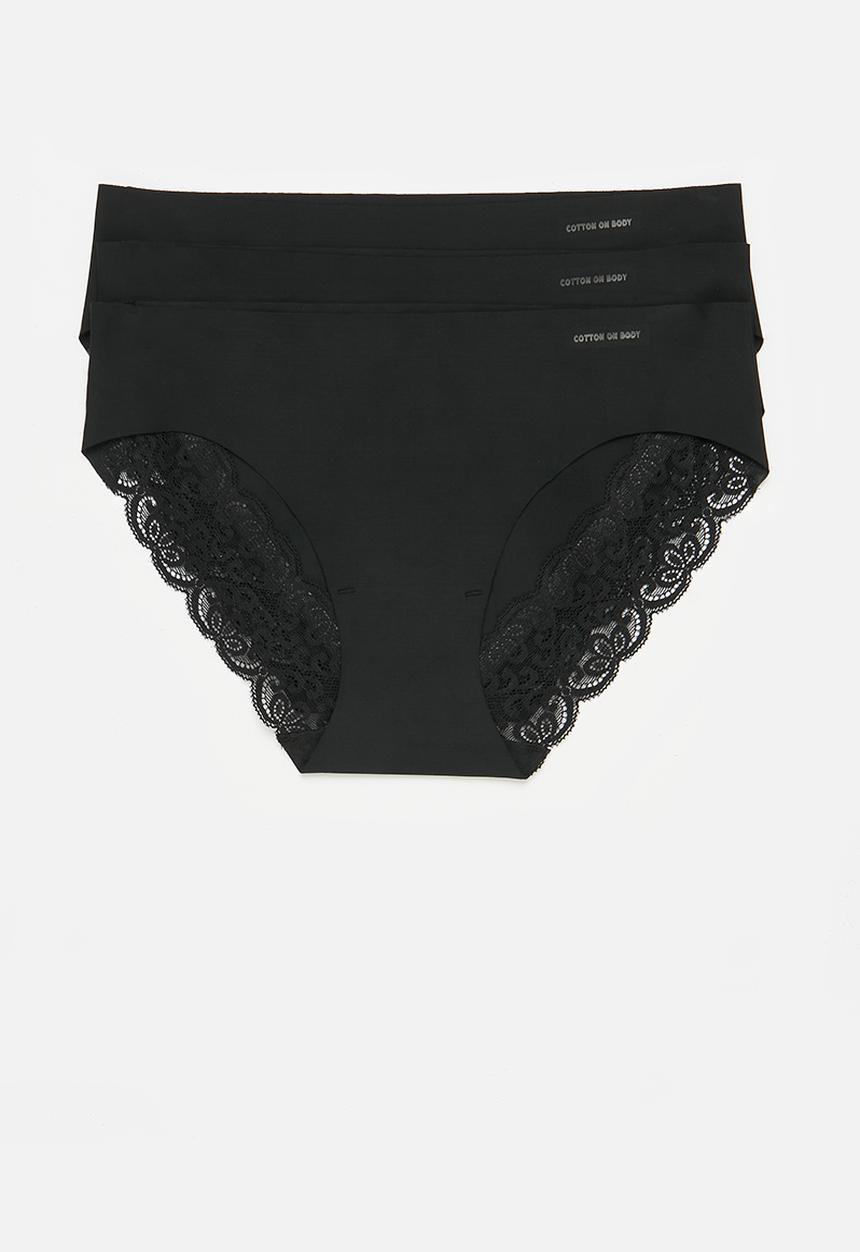 Cotton On - Party Pants Bikini Brief 3 Pack - Black