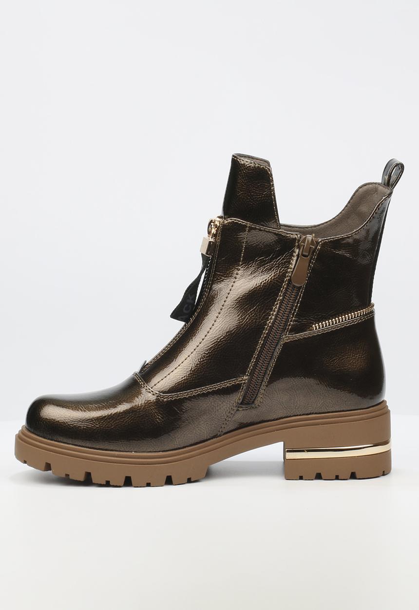 Miss Black - Vadar 2 heel trim boot - bronze