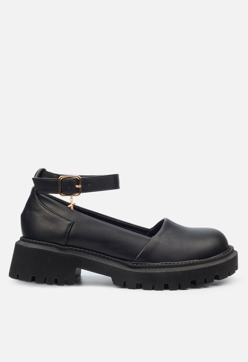 Rock & Co - Chainz 10 ankle tie loafer - black