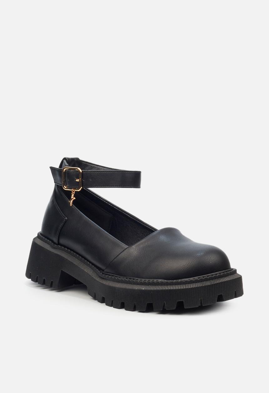 Rock & Co - Chainz 10 ankle tie loafer - black