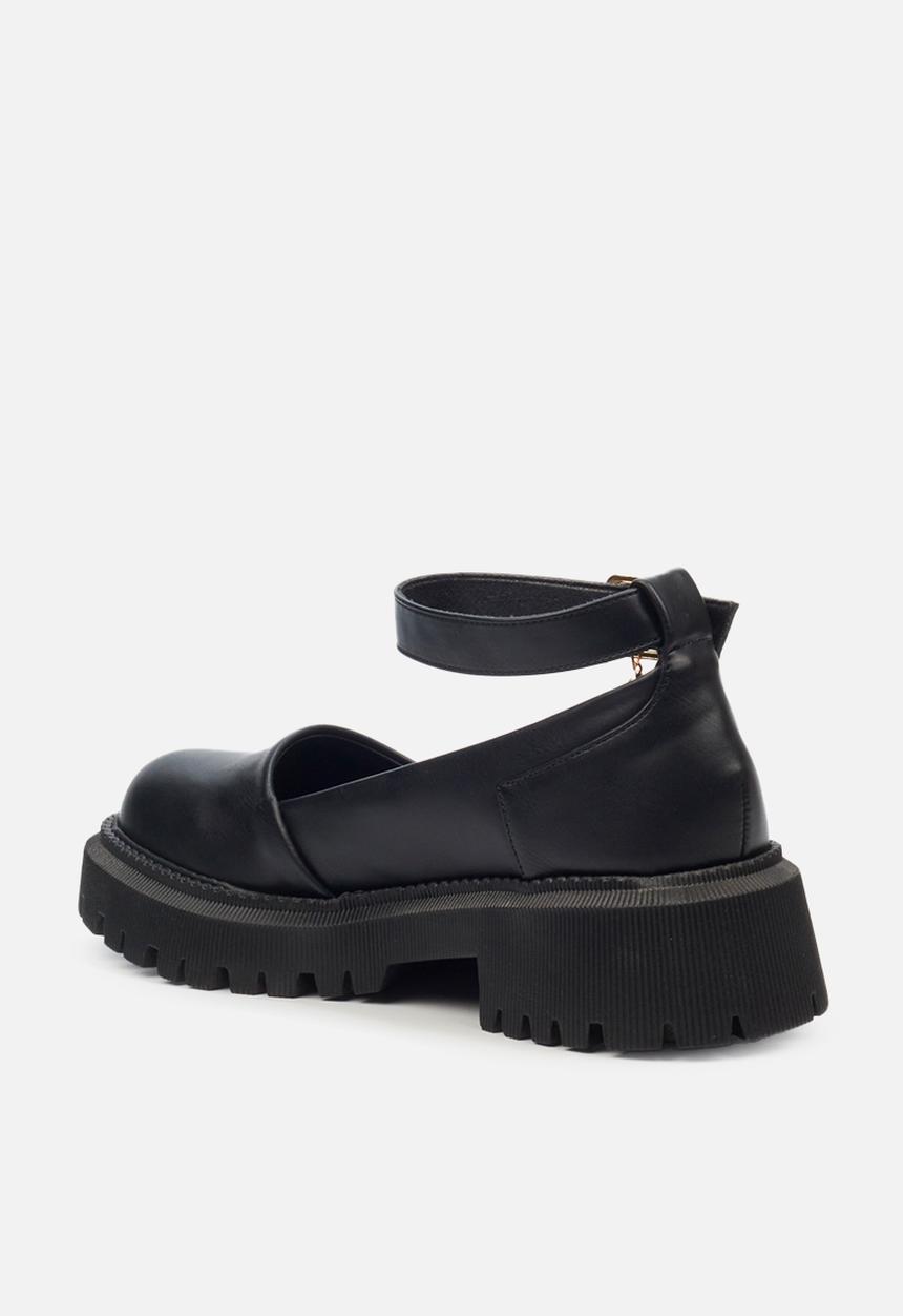 Rock & Co - Chainz 10 ankle tie loafer - black