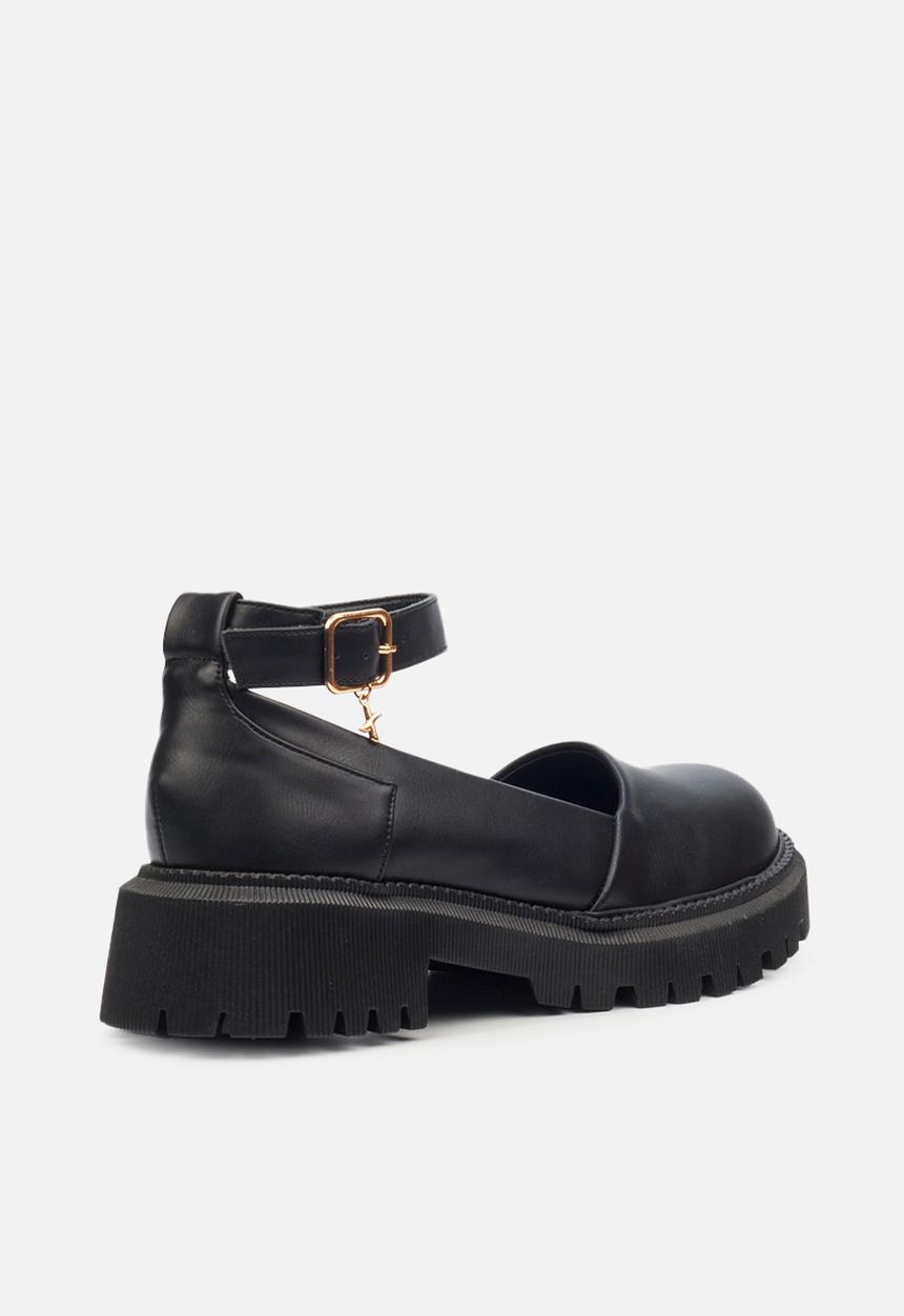Rock & Co - Chainz 10 ankle tie loafer - black
