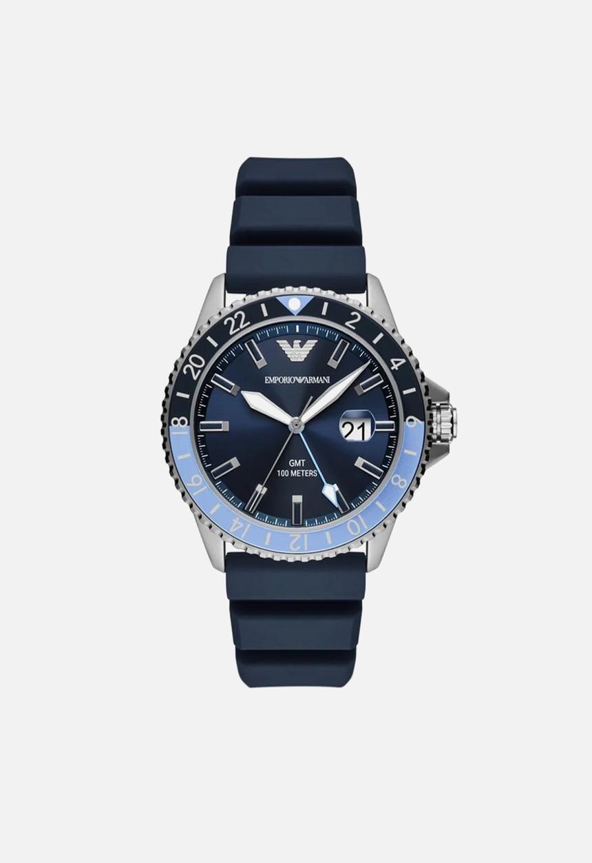 Armani - Gmt dual time  watch - ar11592 - blue/silver