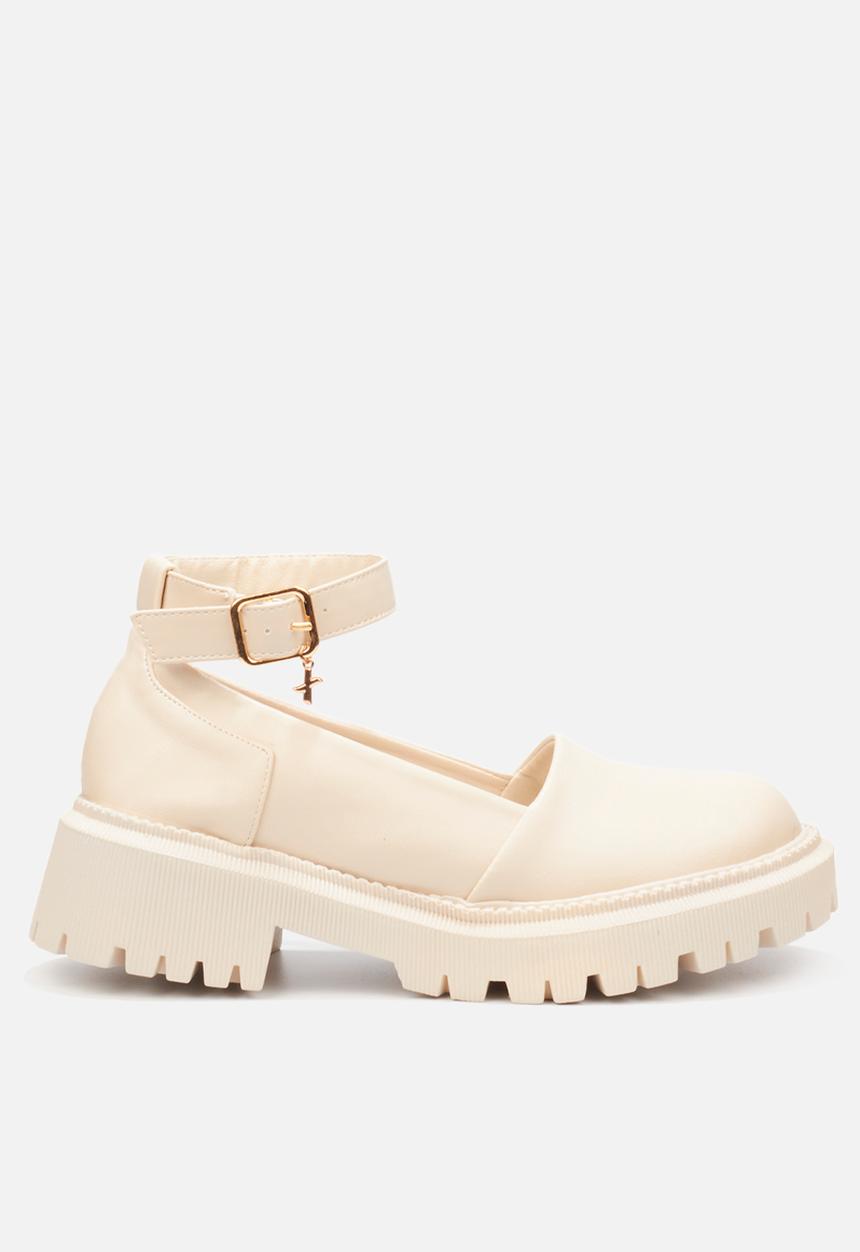 Rock & Co - Chainz 10 ankle tie loafer - bone