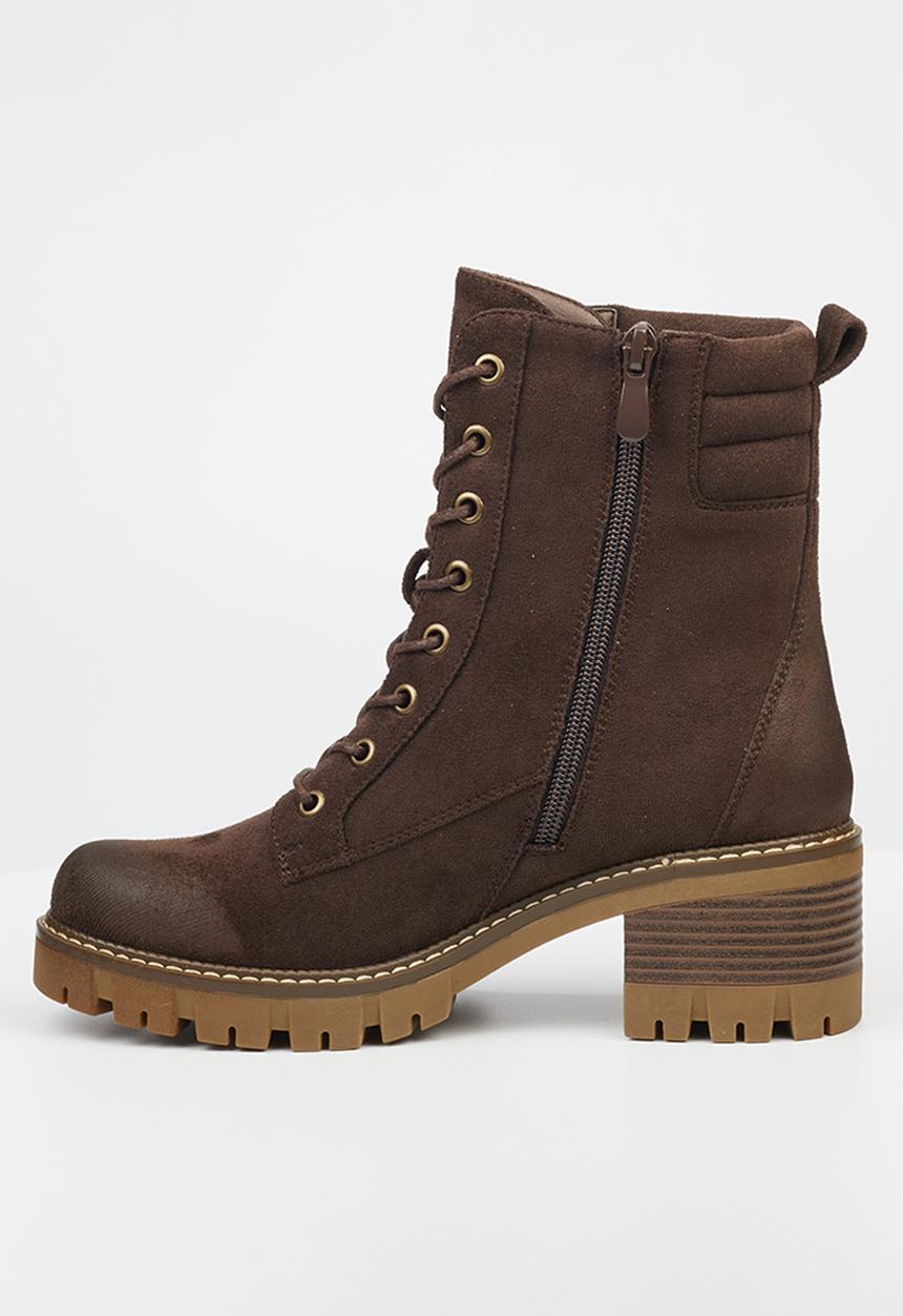 Miss Black - Carter 2 lace-up boot - chocolate