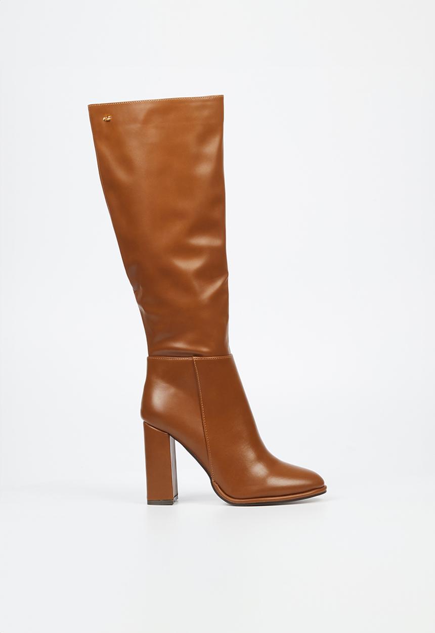 Miss Black - Shania 1 knee length boot - tan