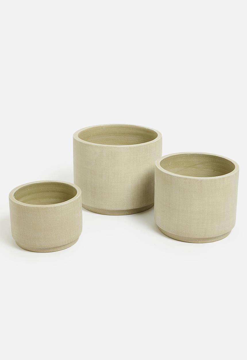 H&S - Cube planter set of 3 – cream