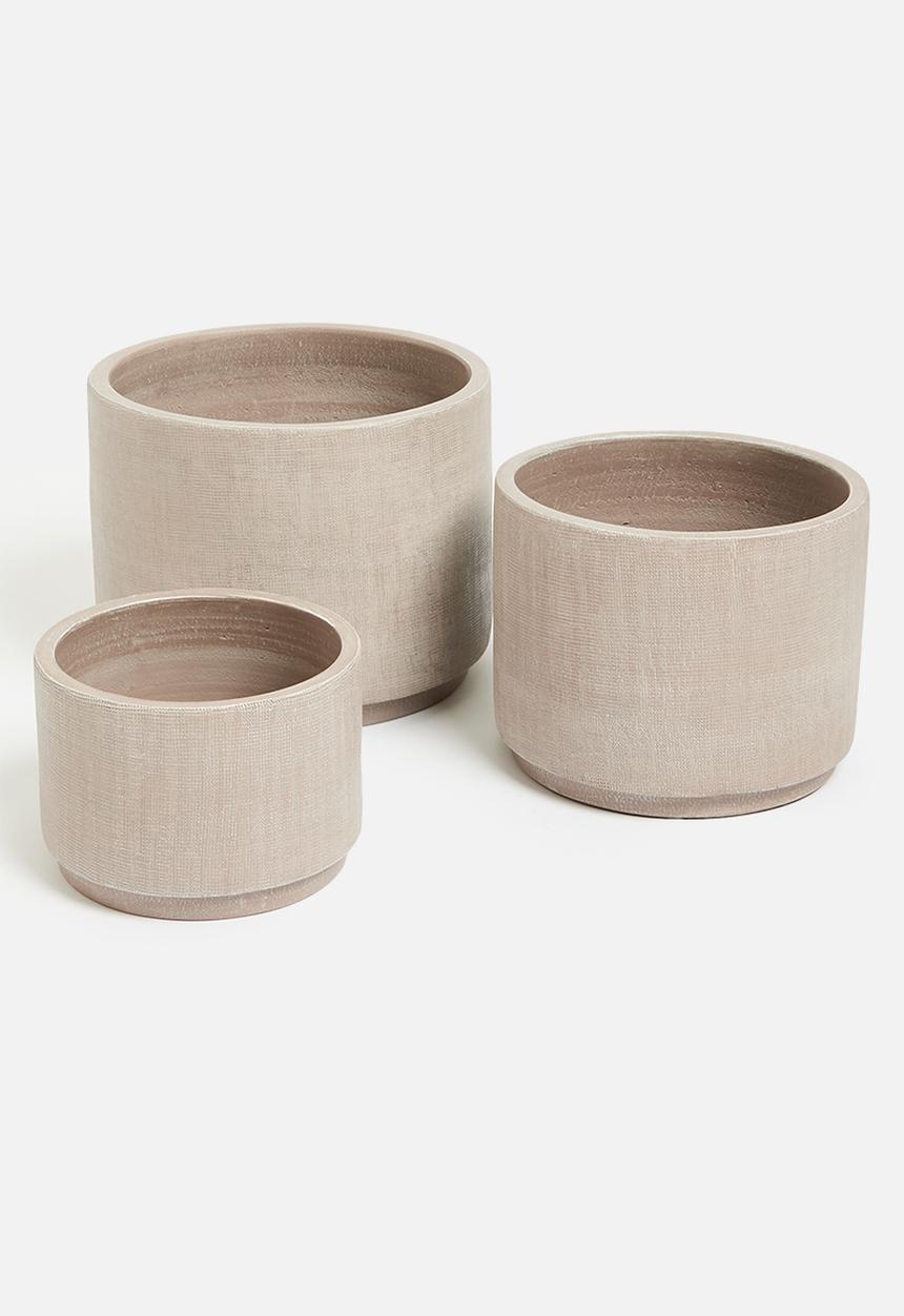 H&S - Cube planter set of 3 – rust