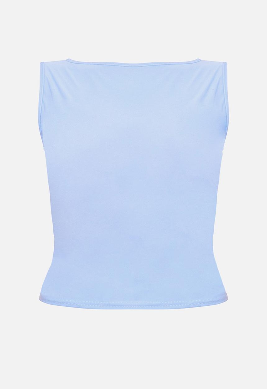 PrettyLittleThing - Dusty blue soft touch sleeveless top - dusty blue