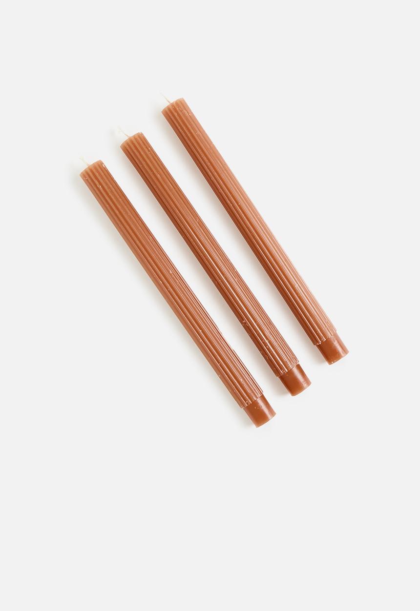 H&S - Dinner date candle set of 3 - rust