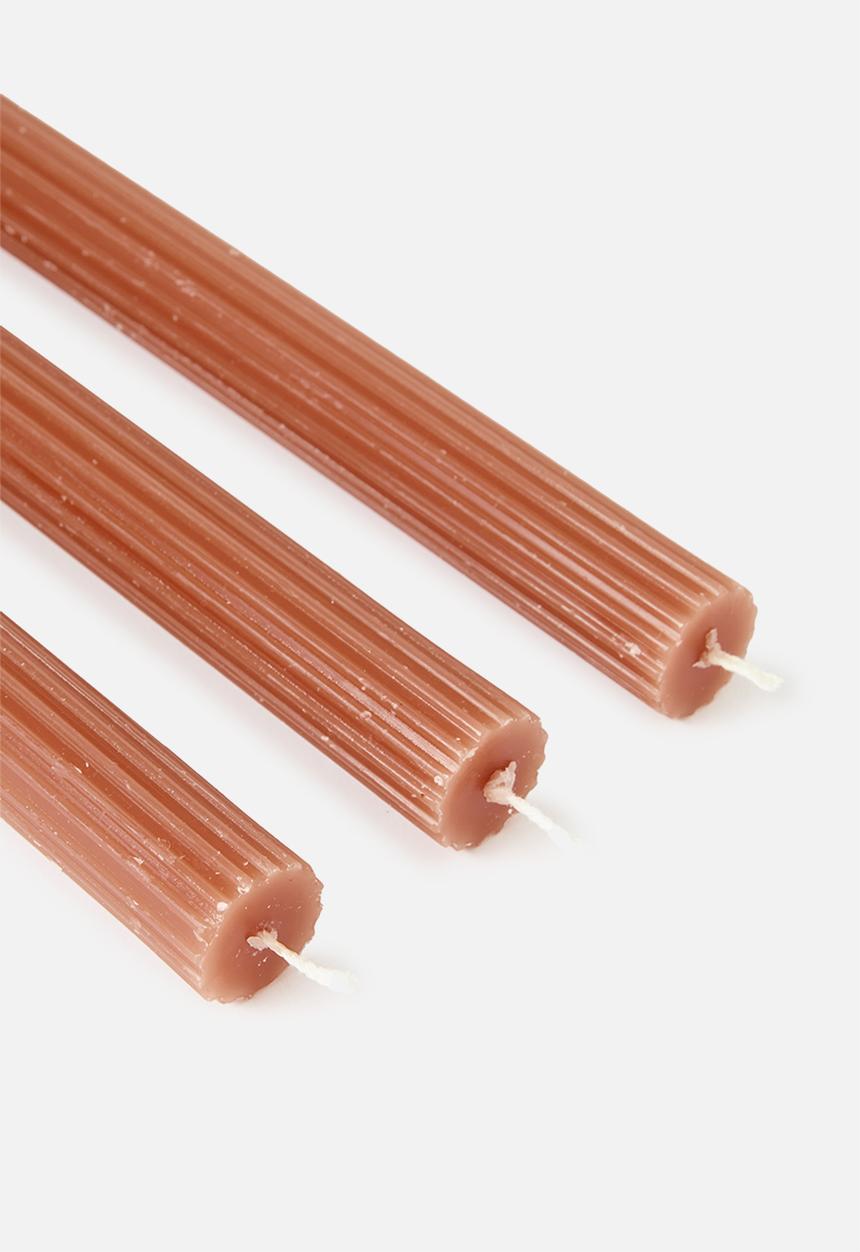 H&S - Dinner date candle set of 3 - rust
