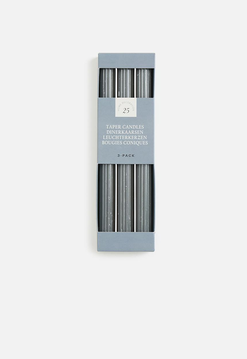 H&S - Dinner date candle set of 3 - charcoal