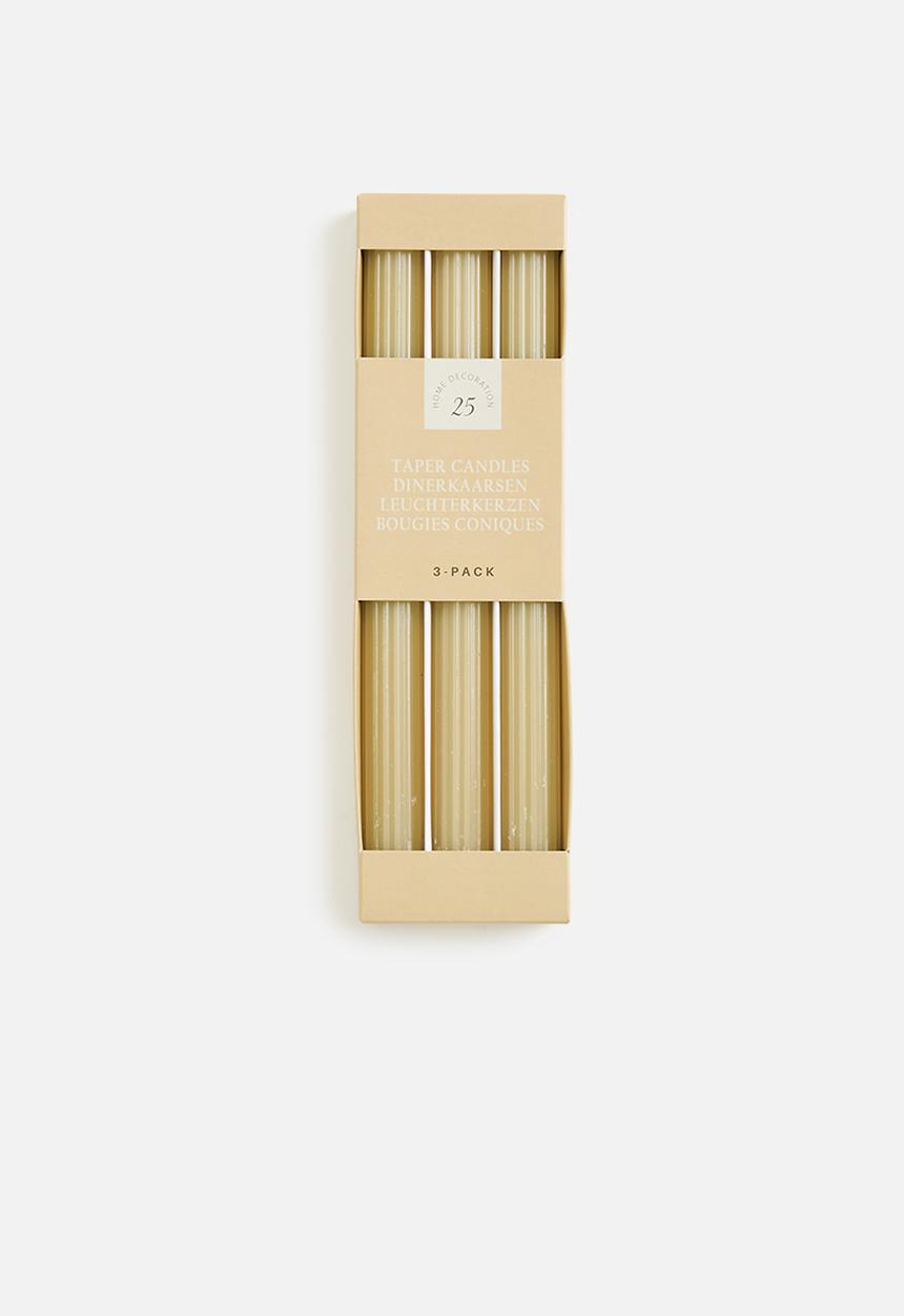 H&S - Dinner date candle set of 3 - cream