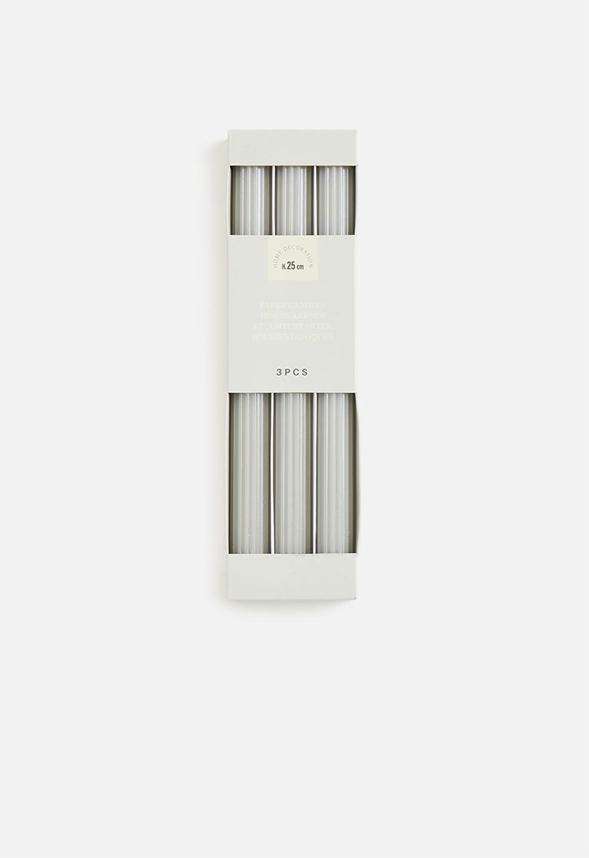 H&S - Taper candle set of 3 - grey
