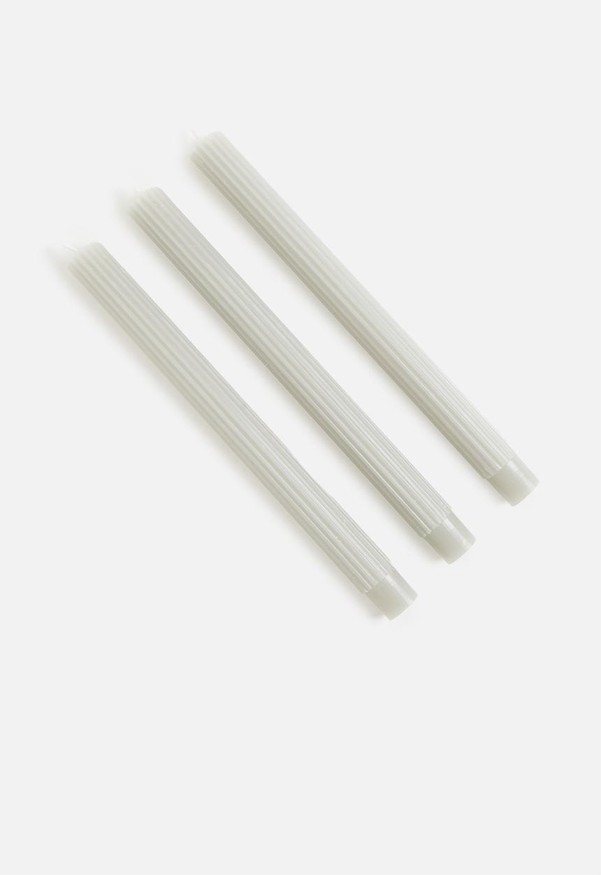 H&S - Taper candle set of 3 - grey