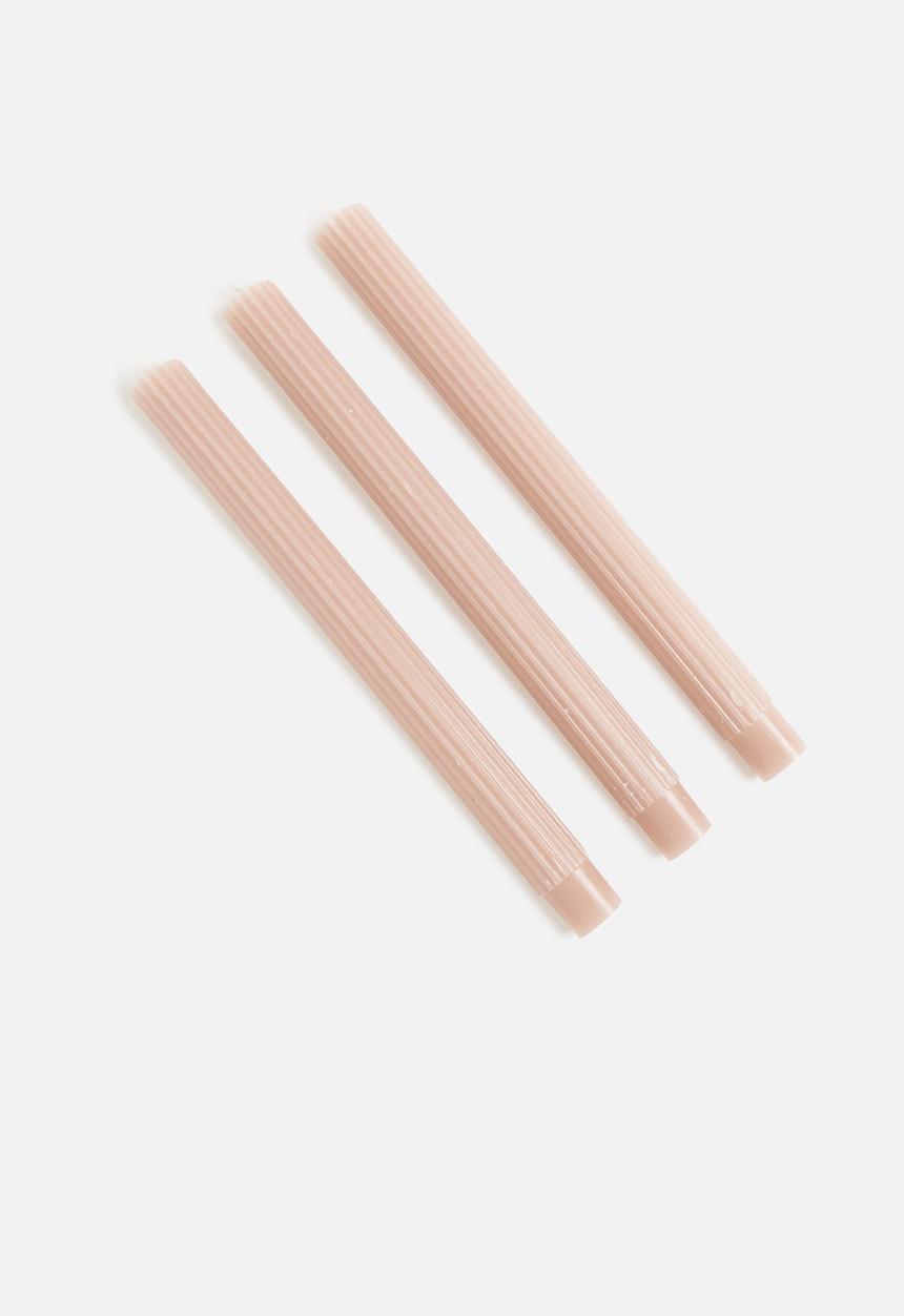 H&S - Taper candle set of 3 - pink