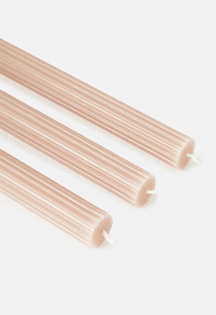 H&S - Taper candle set of 3 - pink