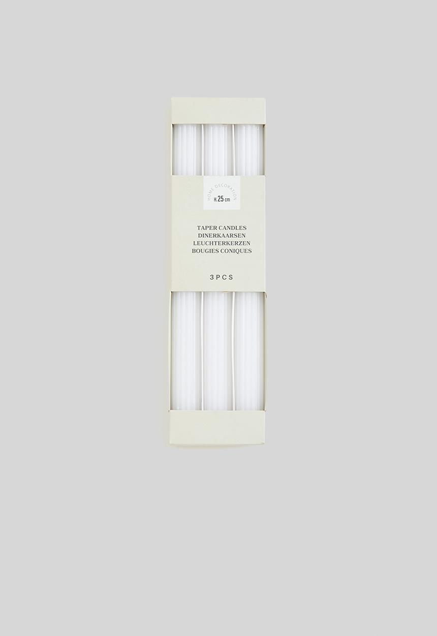 H&S - Taper candle set of 3 - white