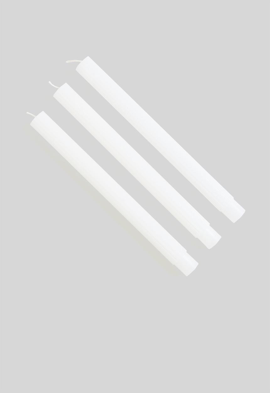 H&S - Taper candle set of 3 - white