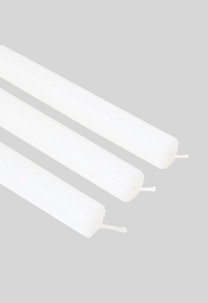 H&S - Taper candle set of 3 - white