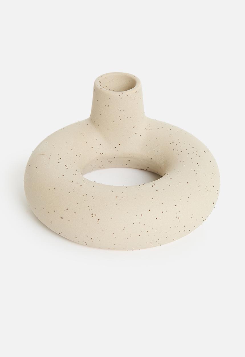 H&S - Donut candle holder - clay