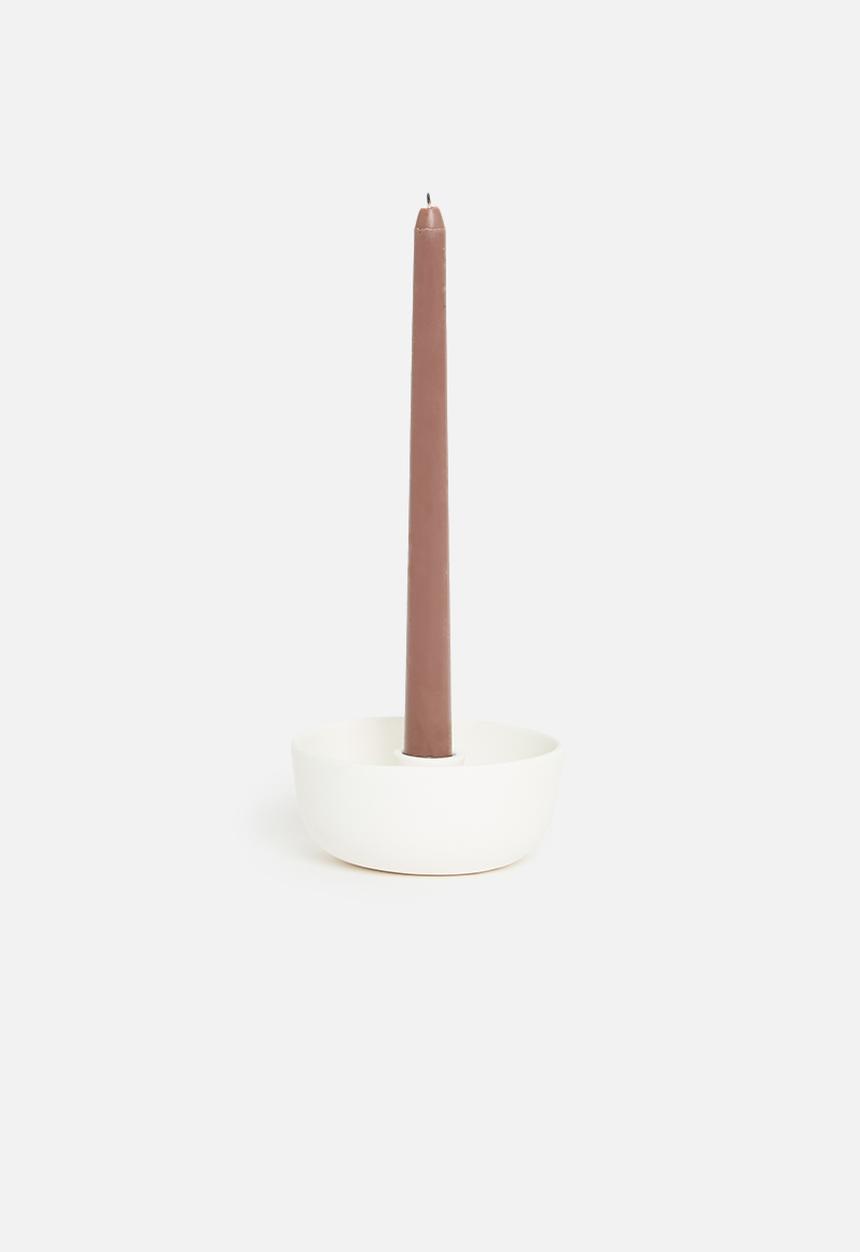 H&S - Bowl candle holder - white