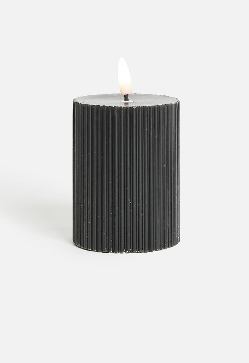H&S - LED Candle - Small Stripe Black