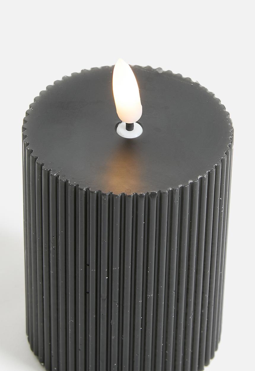 H&S - LED Candle - Small Stripe Black