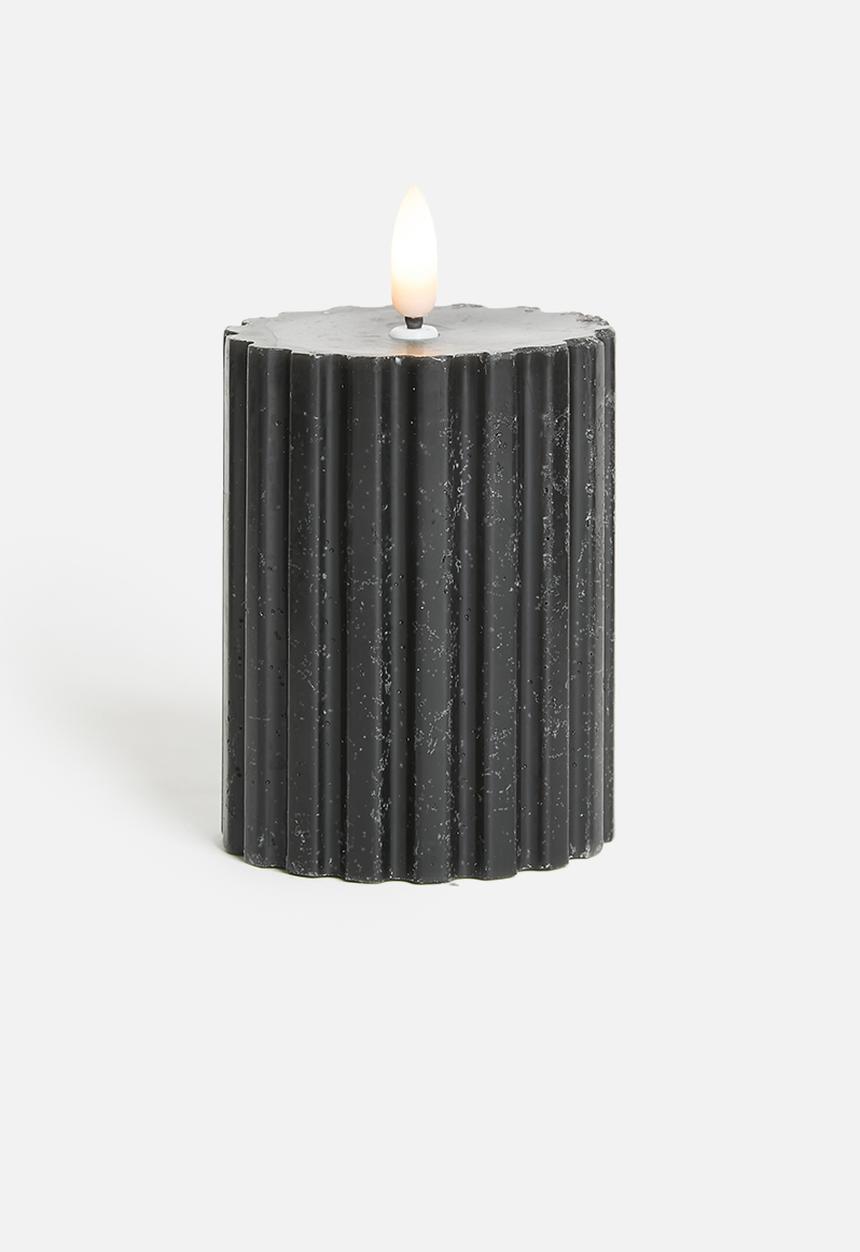 H&S - LED Candle - Thick Stripe Black