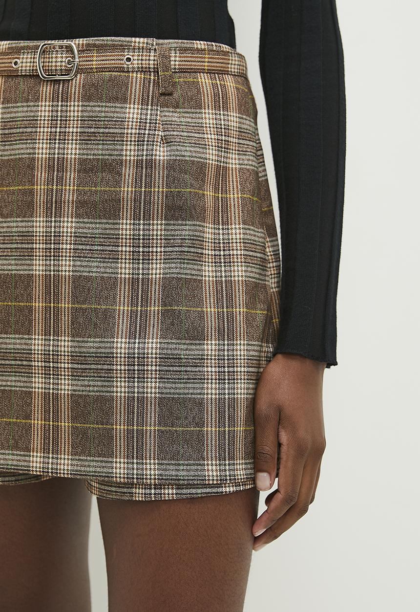 Superbalist - Check skort - brown check